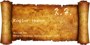 Kogler Hunor névjegykártya